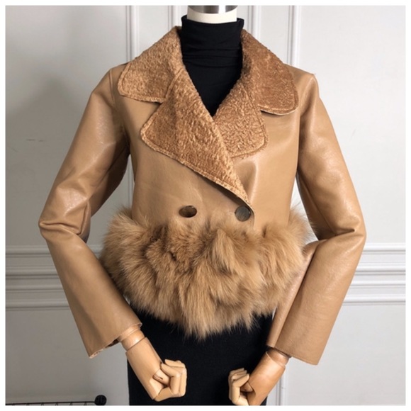 MELEESE Fur Vegan Leather Jacket - Picture 6 of 8